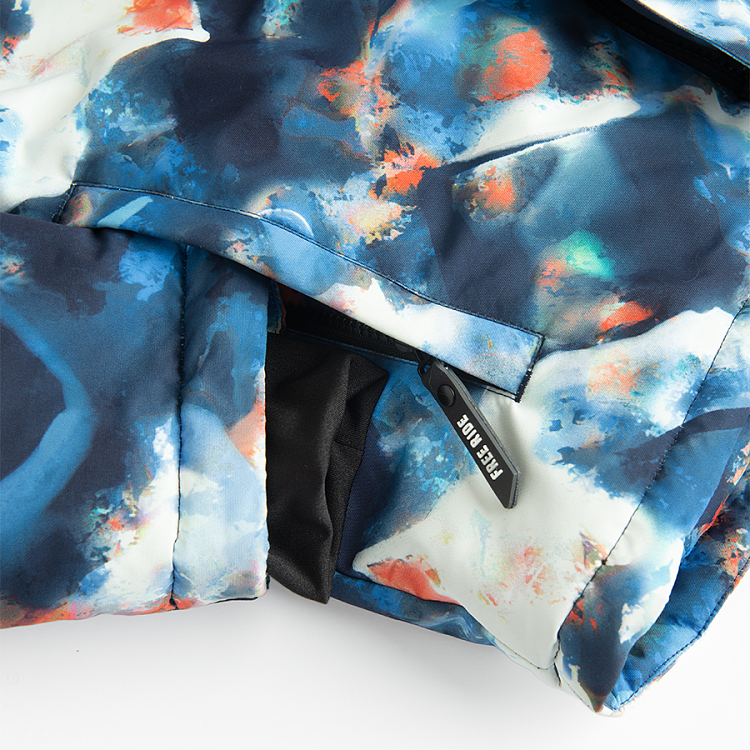 Μπουφάν με εφέ tie dye με φερμουάρ και κουκούλα