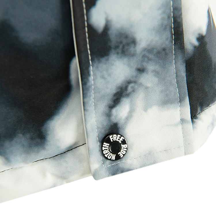 Μπουφάν σκι με φερμουάρ και κουκούλα με εφέ tie dye