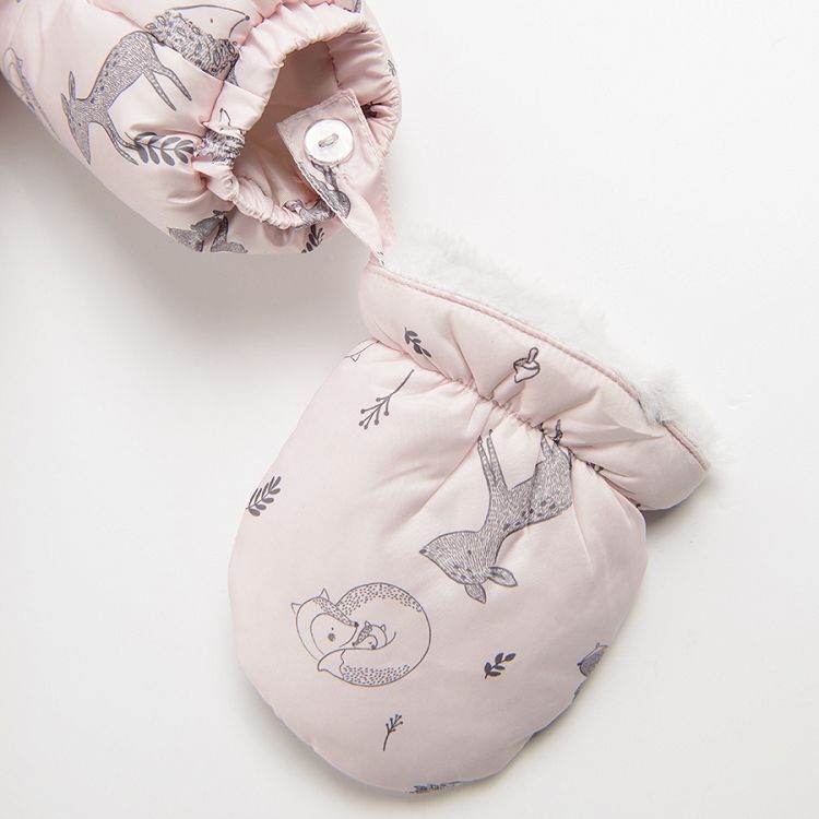 Light pink hooded snowsuit