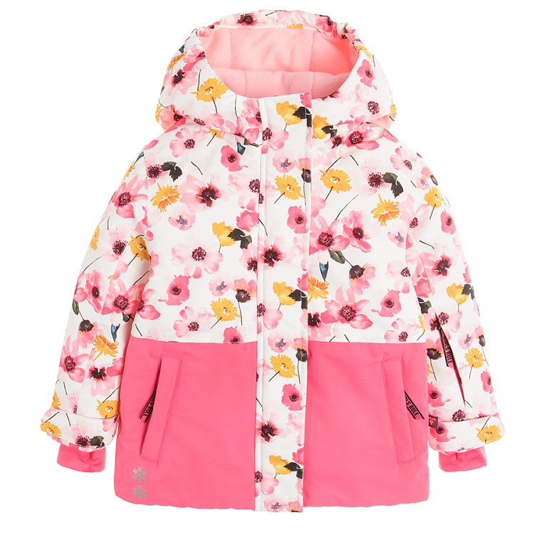 Pink ski hooded jacket