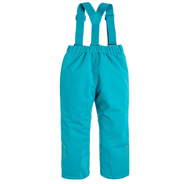 Turquoise ski trousers