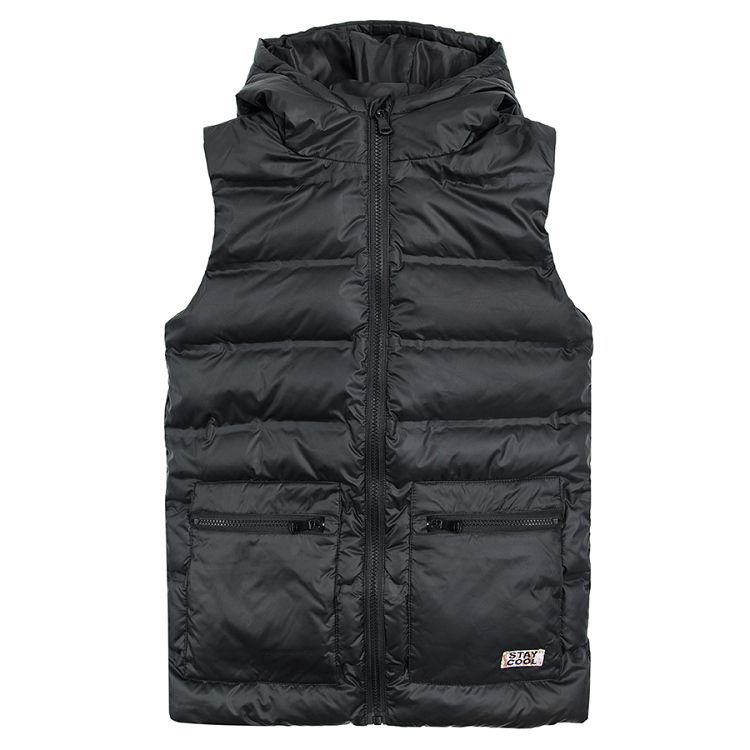 Black zip through vest
