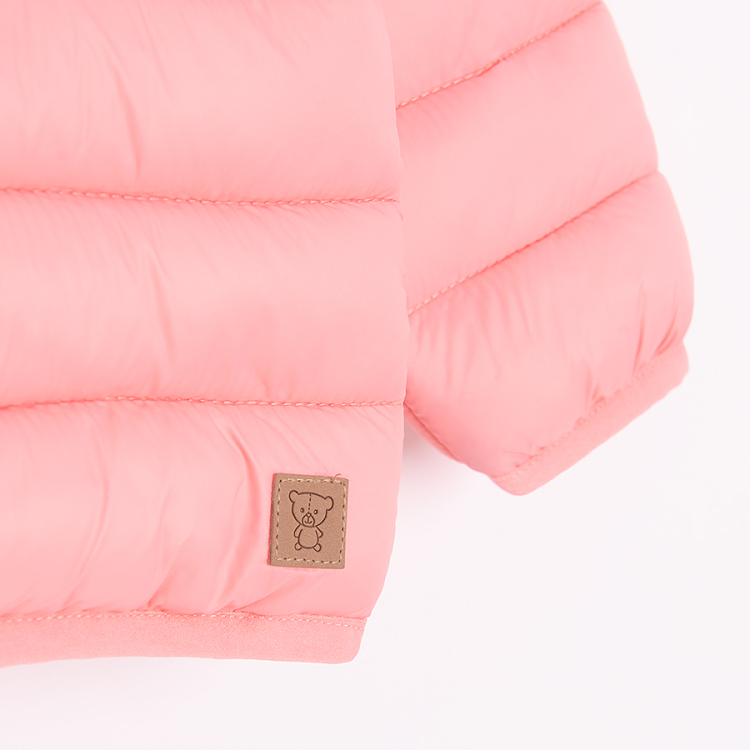 Pink zip through hooded jacket