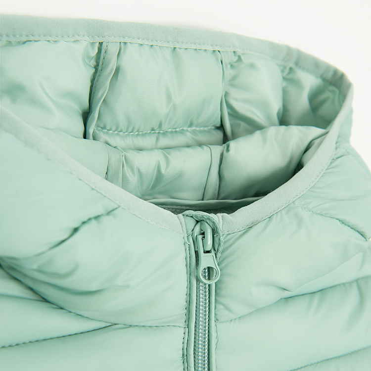 Mint zip through hooded jacket