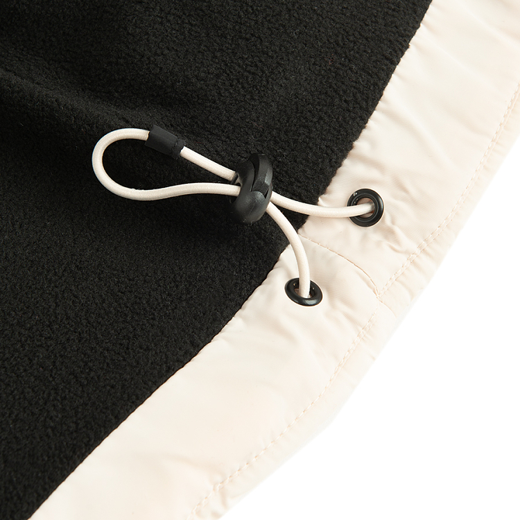 Γιλέκο λευκό και μαύρο με επένδυση fleece και φερμουάρ