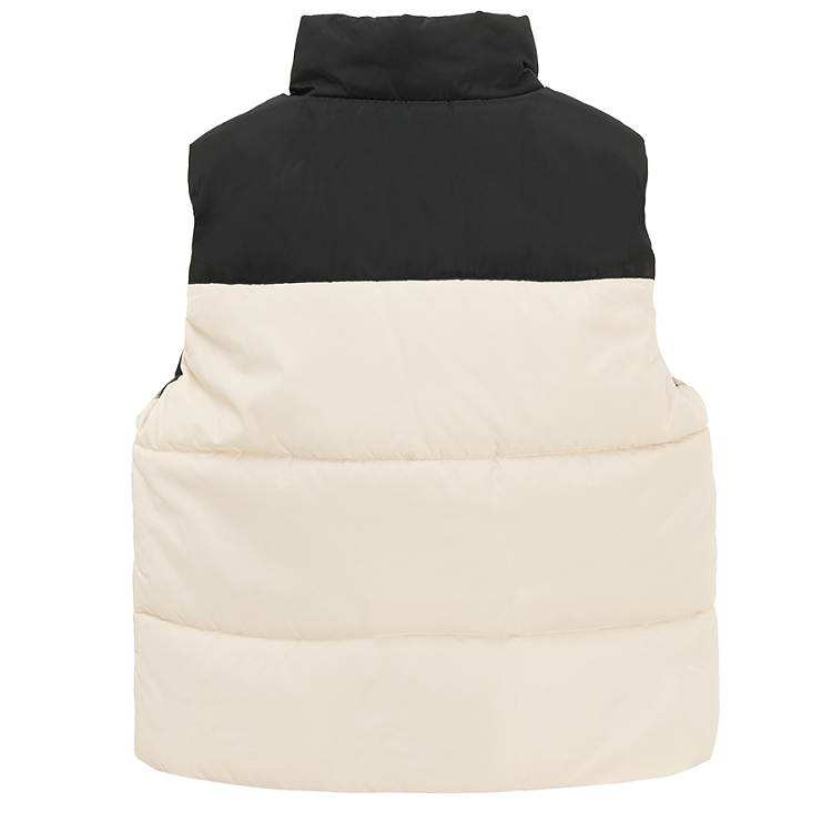 Ecru and black vest