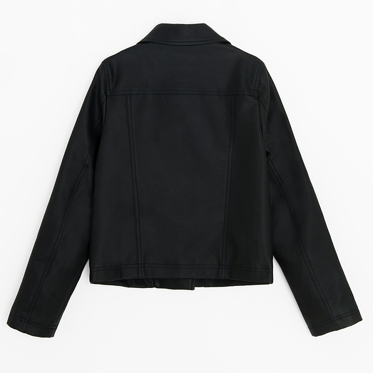Δερμάτινο μαύρο jacket μπουφάν με φερμουάρ