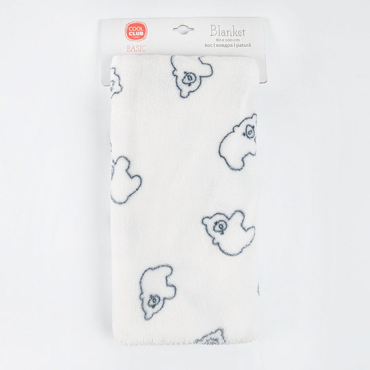 White blanket with bears print