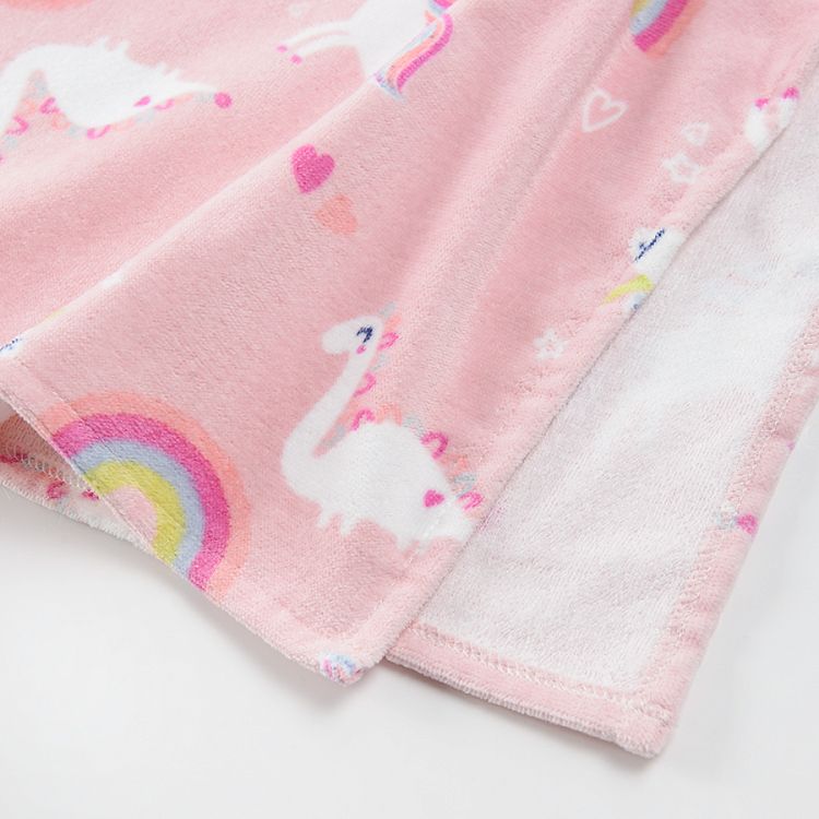 Hooded towel with unicorn print