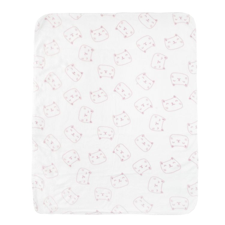 White blanket with cats print