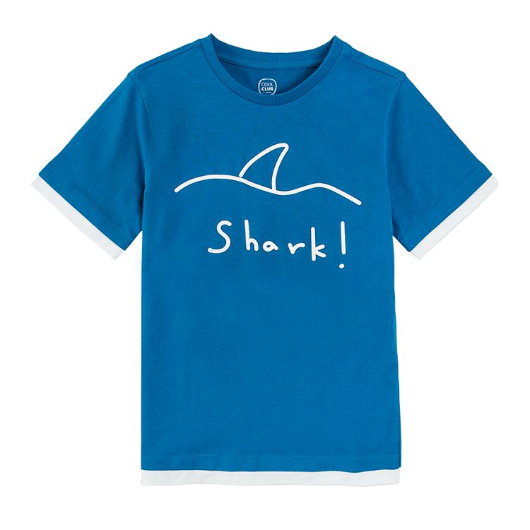 Short sleeve blouse with sharks pring and shorts pyjamas