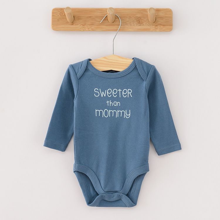 White light blue and blue Just Perfect long sleeve bodysuits 3 pack