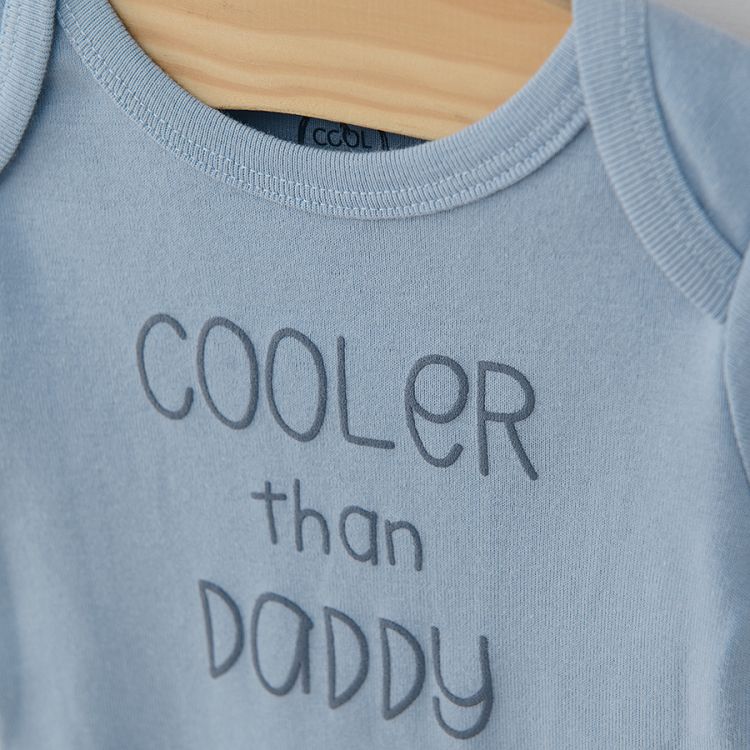 White light blue and blue Just Perfect long sleeve bodysuits 3 pack