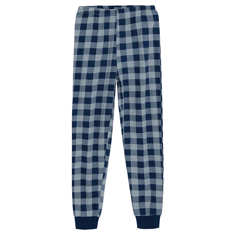 Blue pyjamas with skateboard print