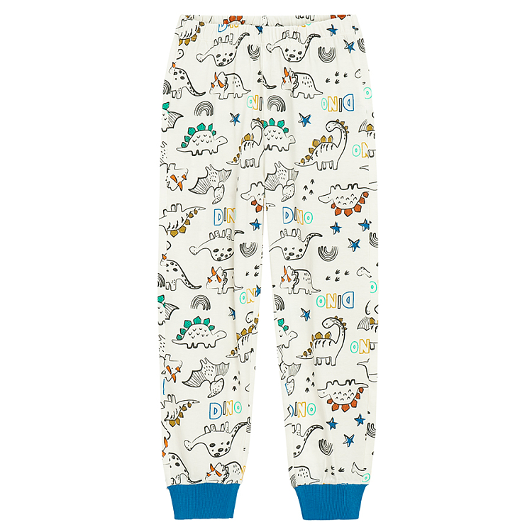 Long sleeve, long pants pyjamas with dinosaur print