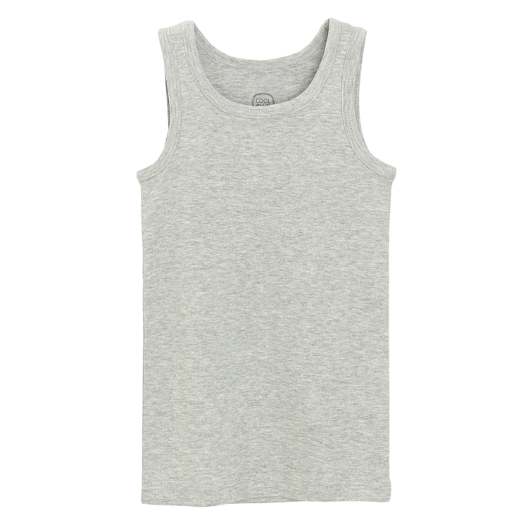White and grey underwear vests with straps- 2 pack