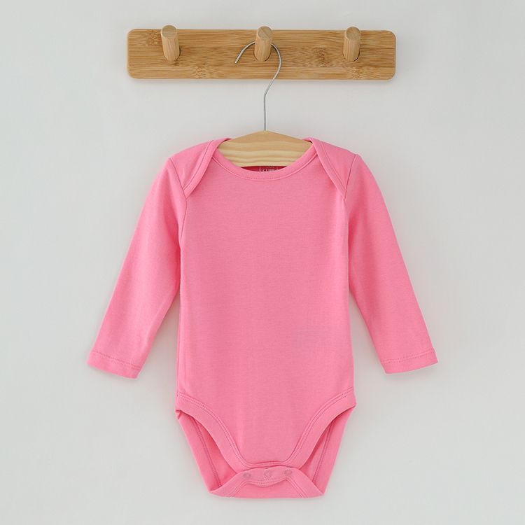 White and shades of pink long sleeve bodysuits 5-pack