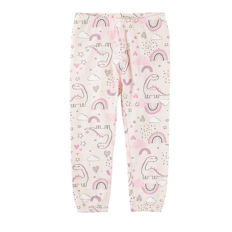 Short sleeve and shorts with dinosaurs print pyjamas 2-pack