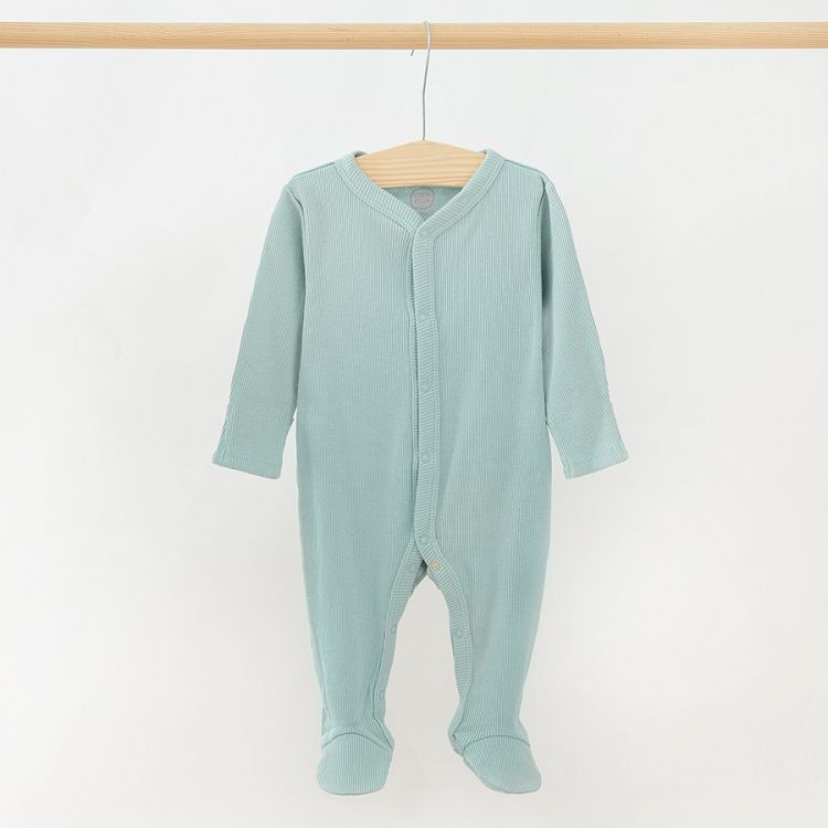 Green and white with tigers print organic cotton long sleeve bodysuit 2 pack