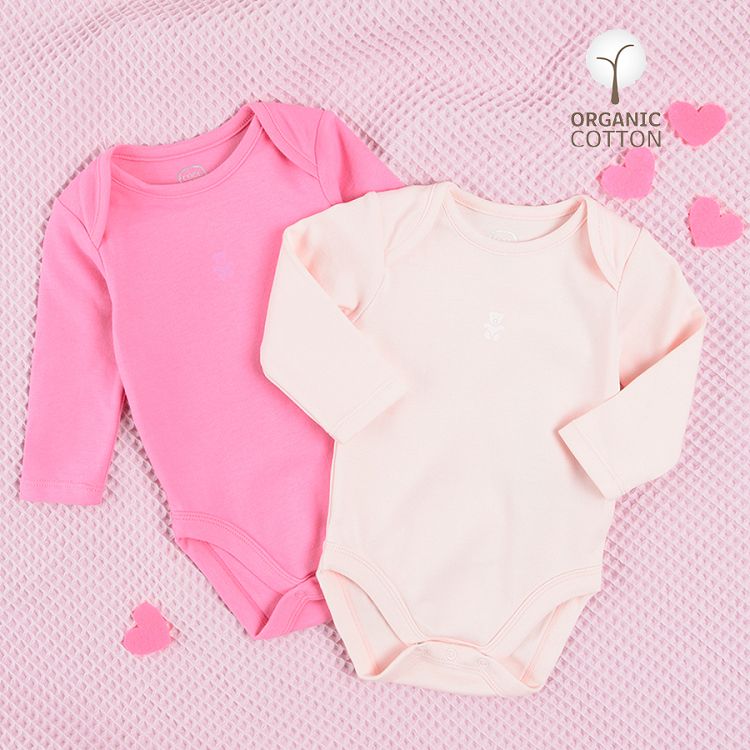 Pink and fuchsia long sleeve bodysuits 2 pack