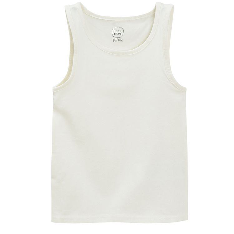 White and pink sleeveless underwear vest- 3 pack