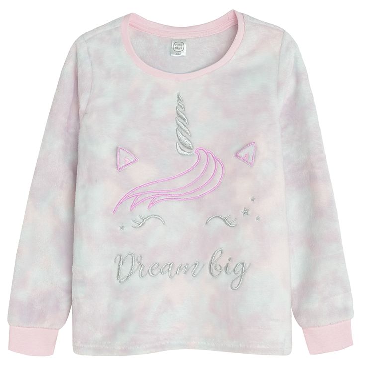 Pink tie dye unicorn long sleeve pyjamas