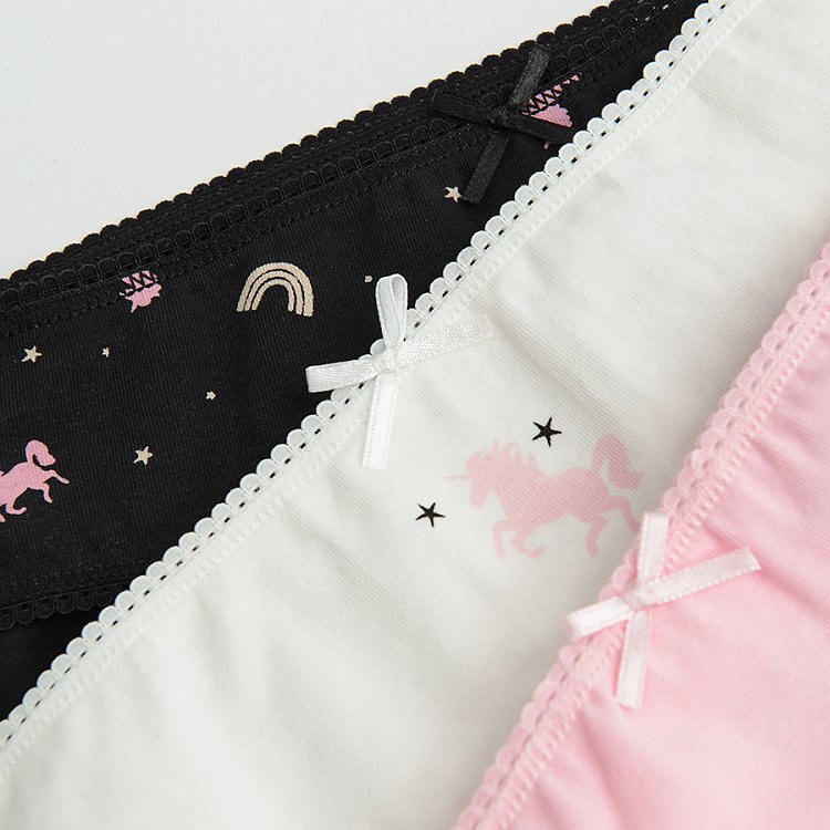 White, pink and black briefs- 7 pack