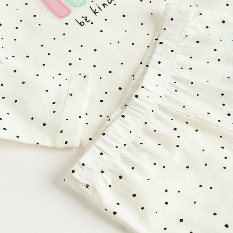 Πυτζάμες 4 τμχ μπλούζα κοντομάνικη, μπλούζα μακρυμάνικη, παντελόνι και σορτς με στάμπα ουράνιο τόξο
