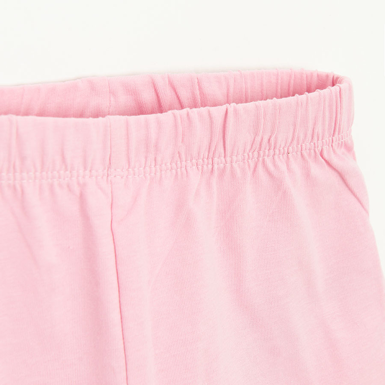 Pink short sleeve and shorts and white pokla dot short sleeve and long pants pyjamas- 2 pack
