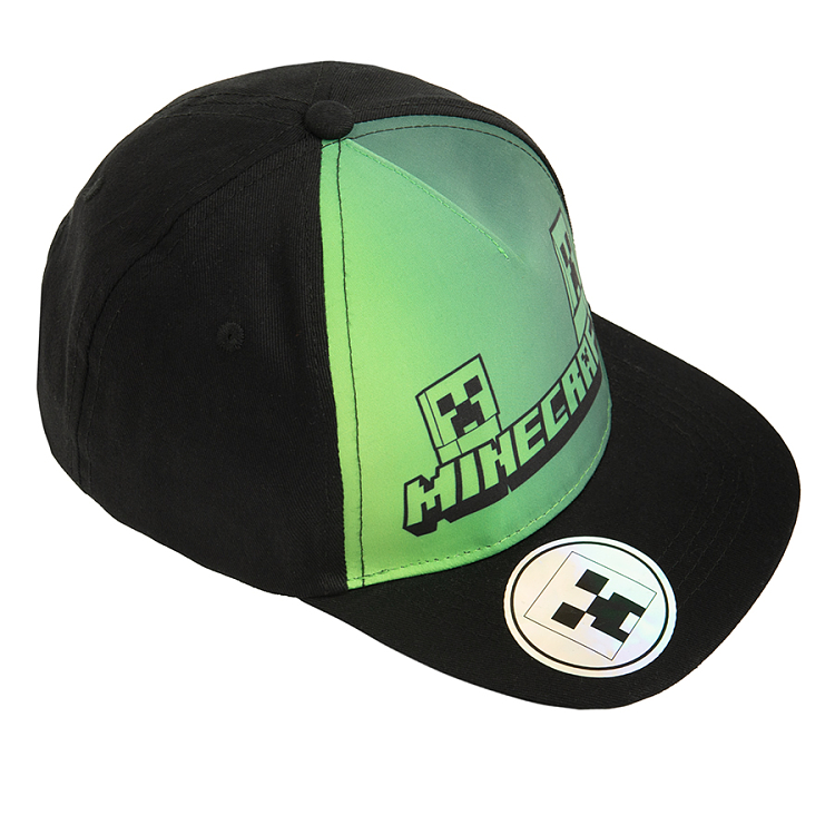 Καπέλο μαύρο και πράσινο με στάμπα MINECRAFT