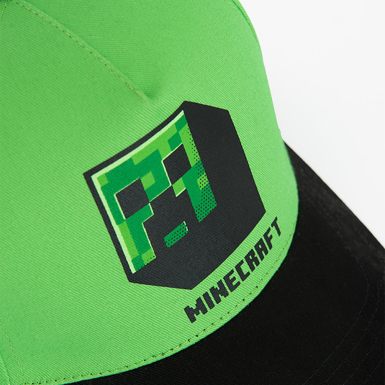 Καπέλο πράσινο jockey με στάμπα MINECRAFT