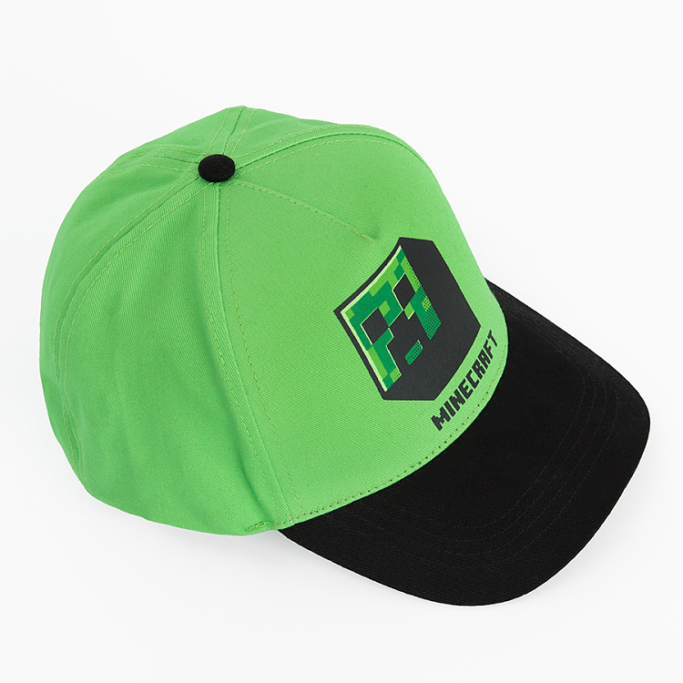 Καπέλο πράσινο jockey με στάμπα MINECRAFT