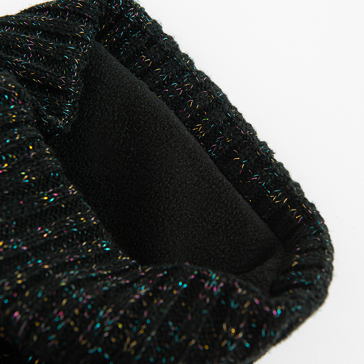 Smiley black winter beanie