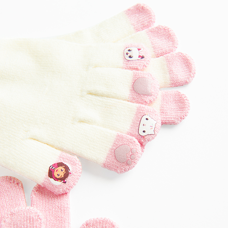 Γάντια 2 ζεύγη λευκά και ροζ HELLO KITTY