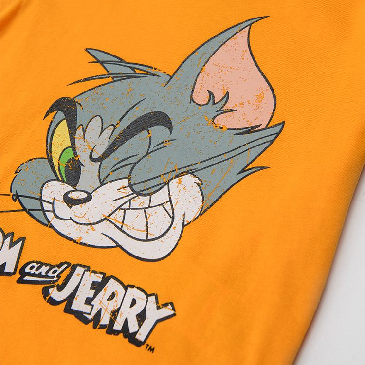 Tom & Jerry orange short sleeve blouse