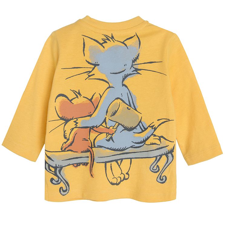 Μπλούζα μακρυμάνικη κίτρινο με στάμπα "Tom & Jerry"