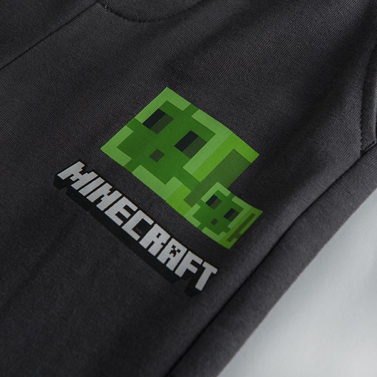 Φόρμα σκούρο γκρι με στάμπα Minecraft
