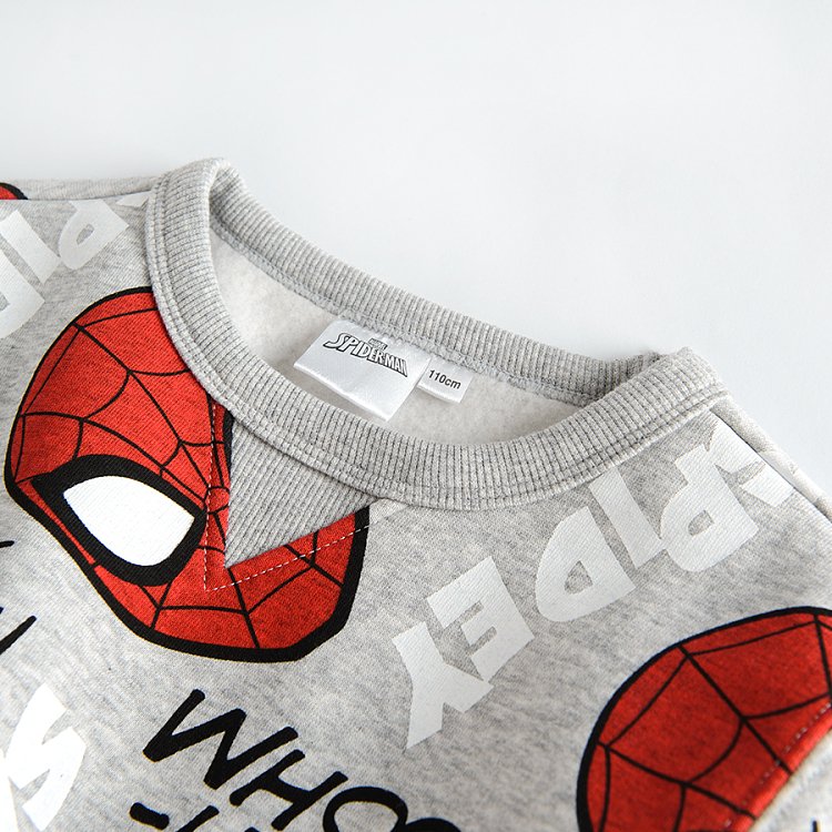 Σετ φούτερ και φόρμα γκρι με στάμπα Spiderman