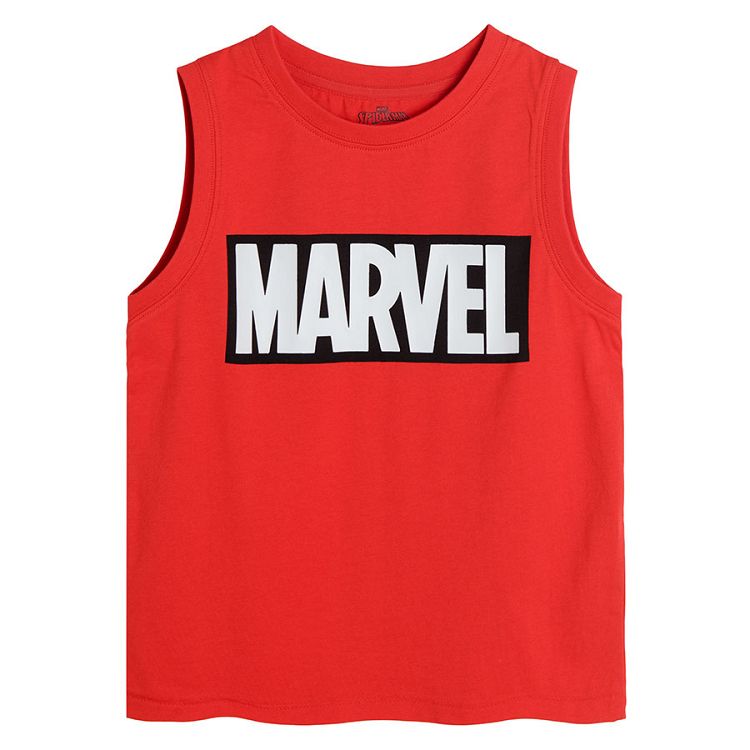 MARVEL and Spiderman white and red sleeveless T-shirts - 2 pack