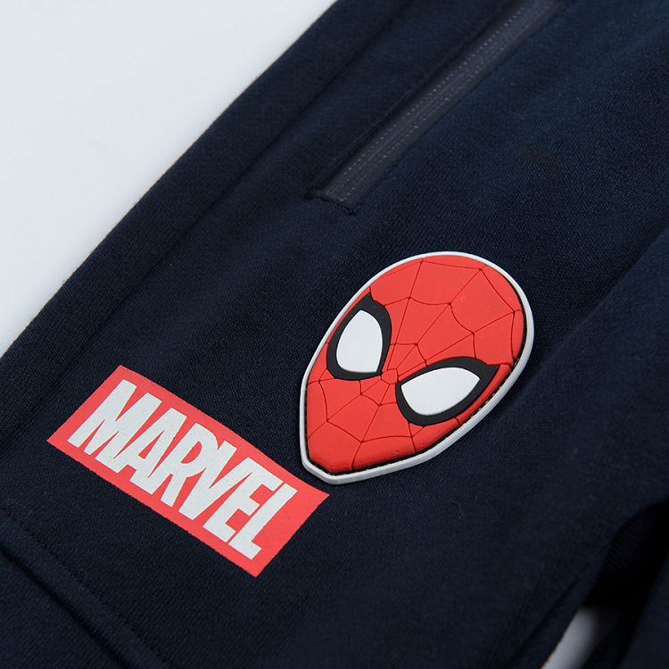 Φόρμα μπλε με λάστιχο και στάμπα Spiderman