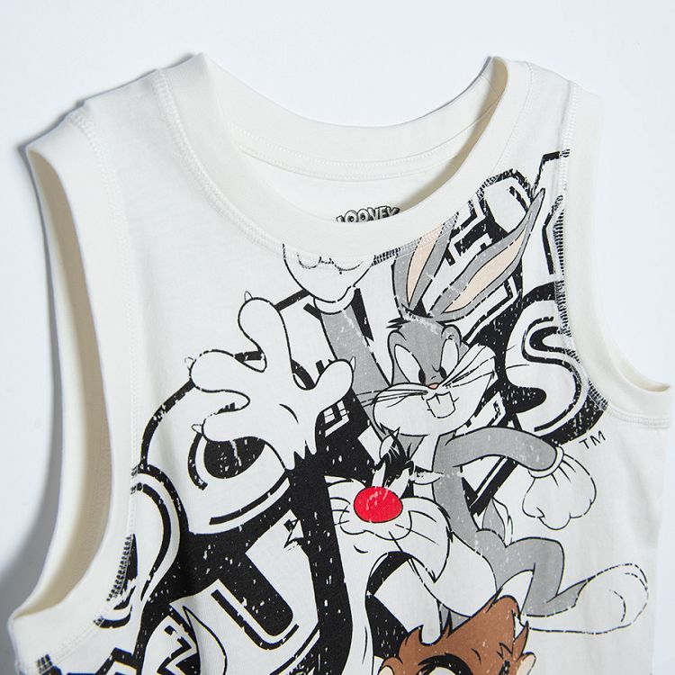 Looney Tunes white sleeveless T-shirt