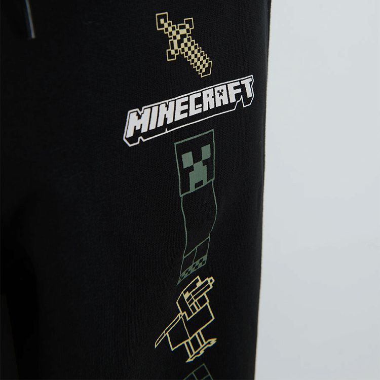 Φόρμα μαύρη με λάστιχο στη μέση και σχέδια Minecraft