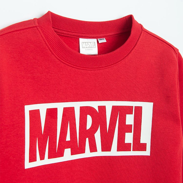 Σετ κόκκινο φούτερ μακρυμάνικο με στάμπα MARVEL και φόρμα παντελόνι κόκκινο με στάμπα ήρωες της MARVEL