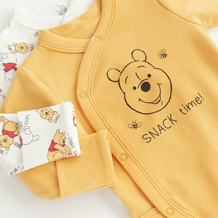 Winnie the Pooh white and yellow long sleeve bodysuits- 2 pack