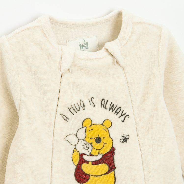 Winnie the Pooh footed overall with 2 side zippers