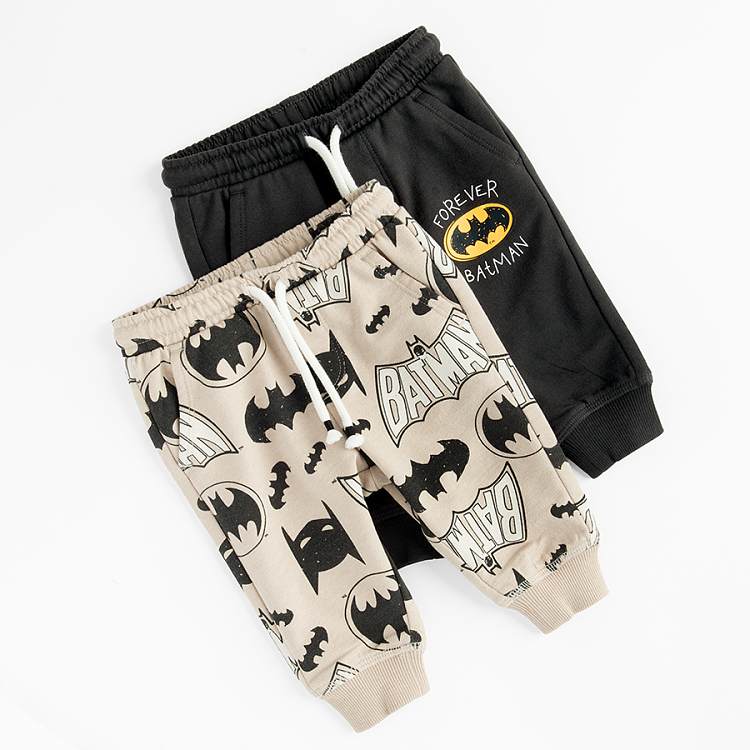 Φόρμα 2 τμχ μαύρη και μπεζ με στάμπα BATMAN