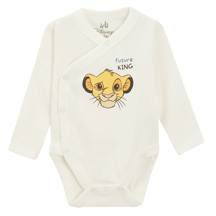 Lion king set, white long sleeve bodysuit, blue footed leggings and cap- 3 pieces