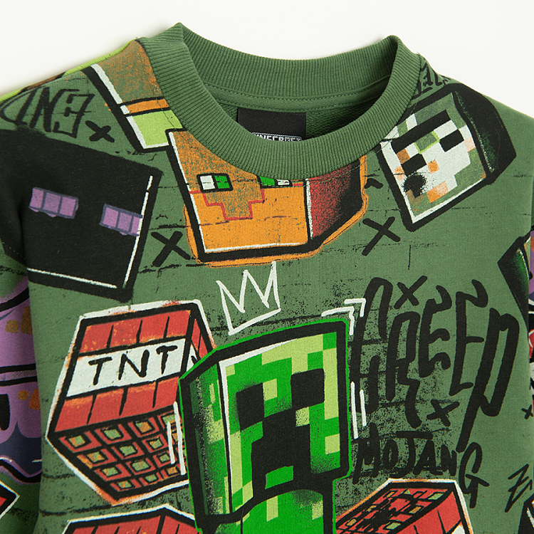 Minecraft green sweatshirt