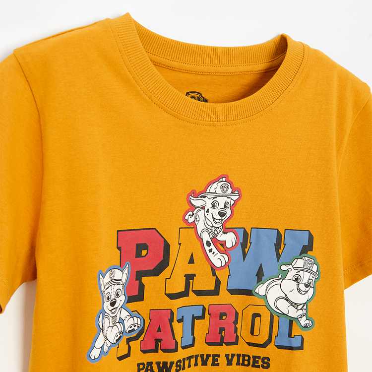 Μπλούζα κοντομάνικη κίτρινη με στάμπα PAW PATROL PAWSITIVE VIBES