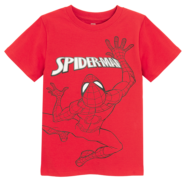 Spiderman red, blue, blue and white stripes T-shirt- 3 pack